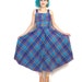 80s Picnic Plaid Full Skirt Dress Cotton 50s Style Summer Floral Sun Dress Colorful Pockets Button Down (M)