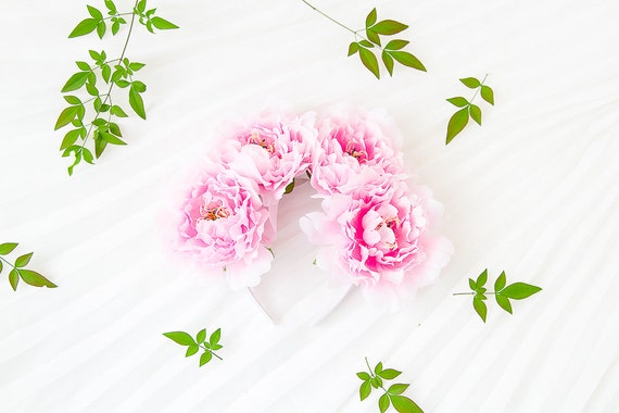 pink floral headpiece // flower crown headband by kisforkani