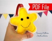 Happy Star Felt Christmas Ornament PDF gingerbread cookie Ornament Instant Download A870 Il_170x135