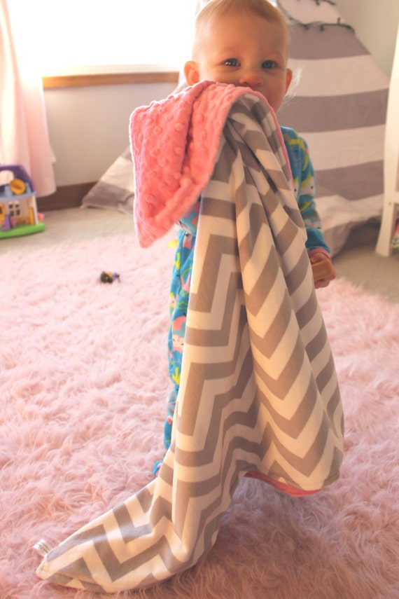 Double Sided Minky Swaddle Blanket 30 inch square Stroller