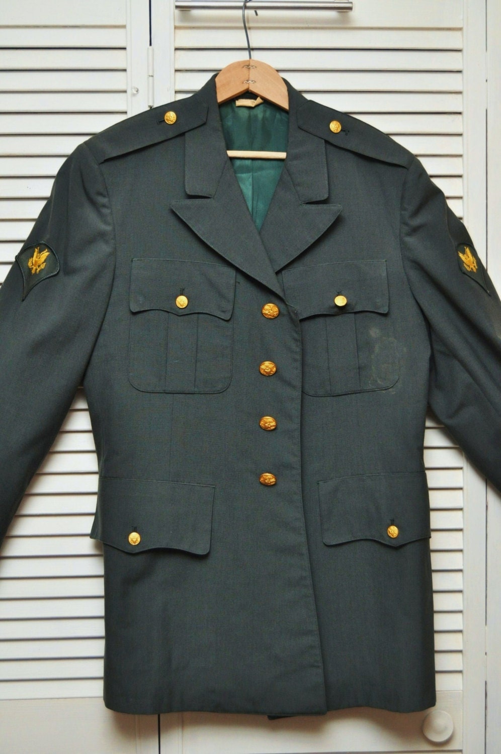 Vintage US Army Military Uniform Mens Jacket by HotRodGirlVintage