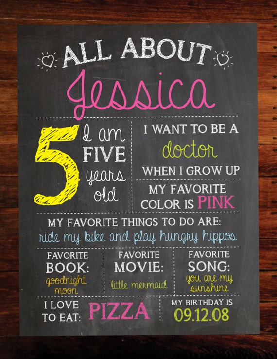 ALL ABOUT ME chalkboard print - 8 x 10 Il_570xn
