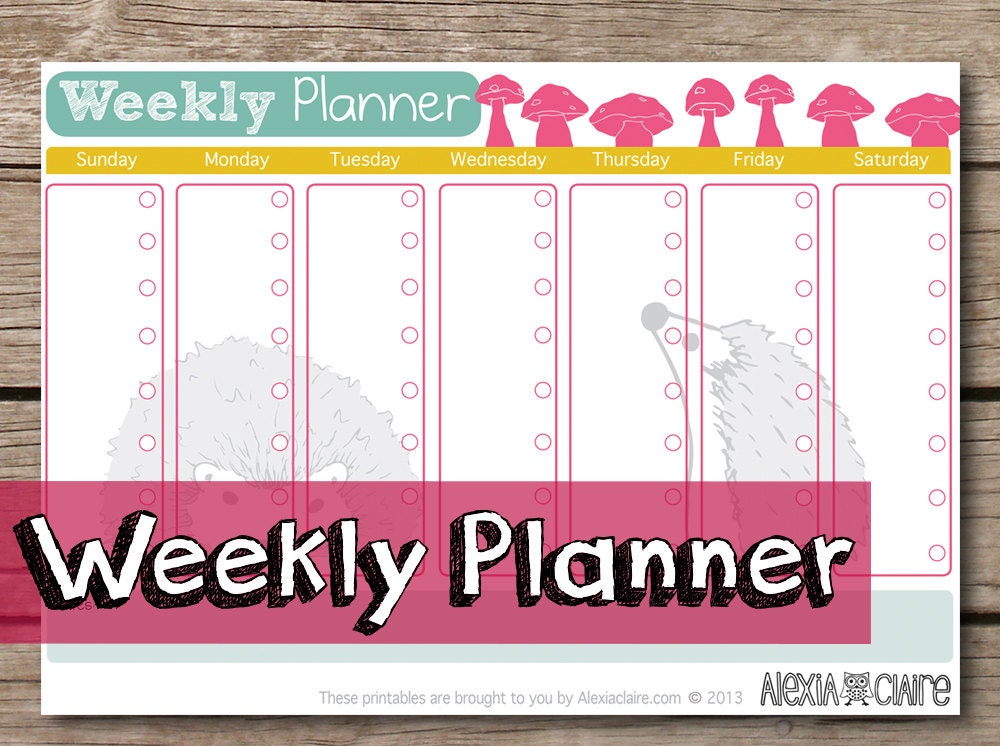 weekly planner printable weekly planner download planner