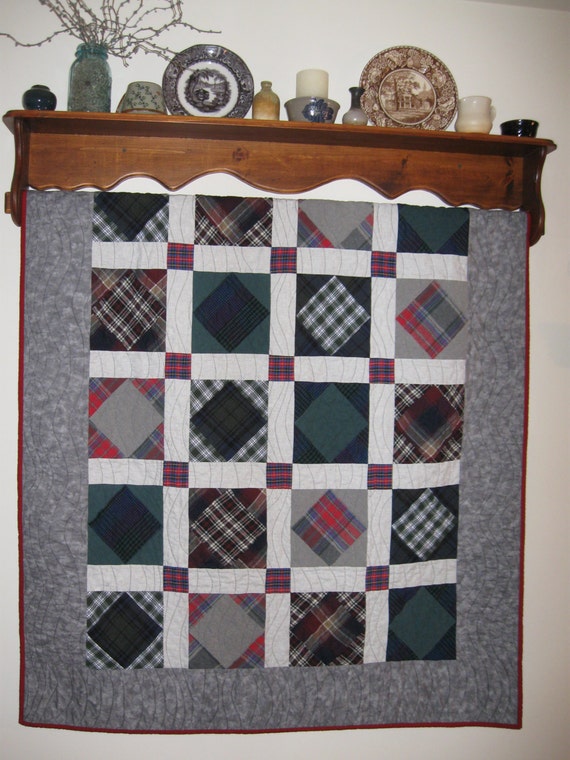 Items similar to Memory Quilt - Square in a Square Pattern on Etsy
