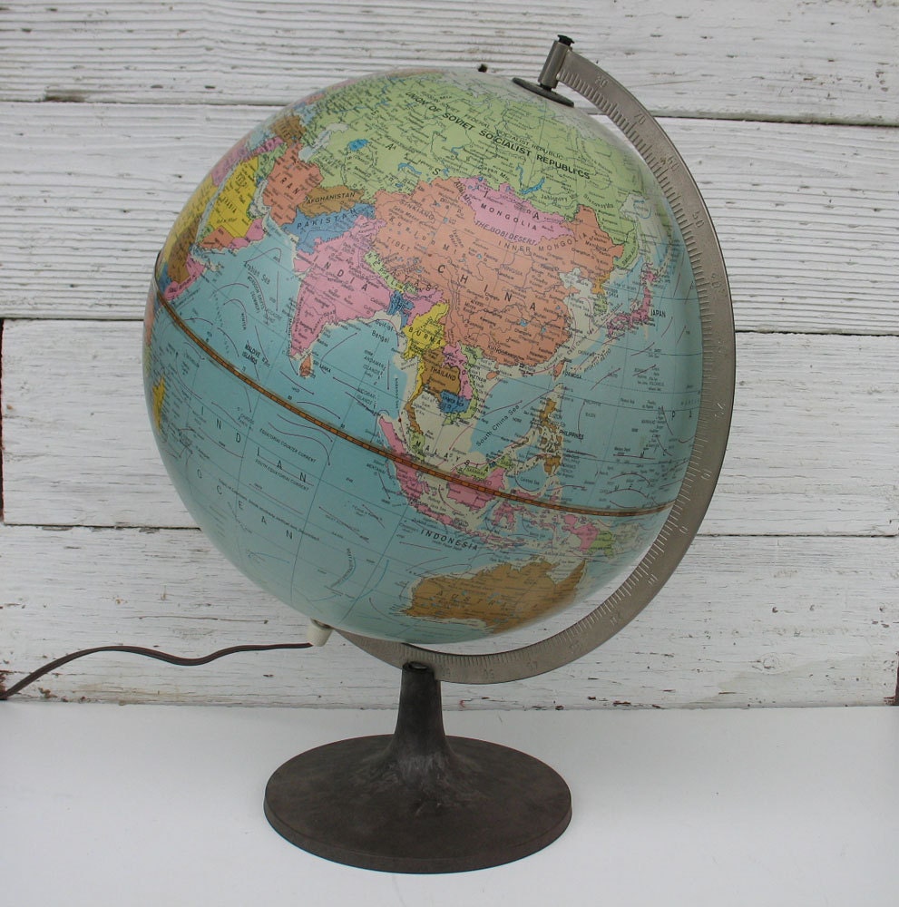 Vintage Light Up Scan Globe Made in Denmark 1977