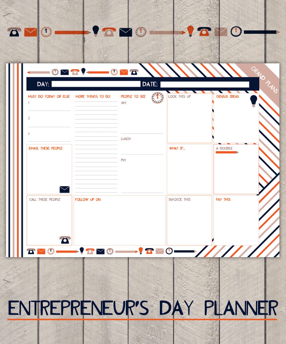 Entrepreneurs Day Planner Printable To Do List Striped