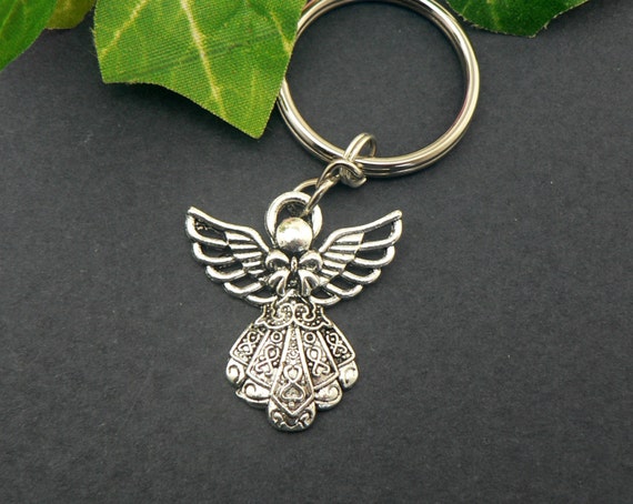 Items similar to Guardian Angel Key chain Christmas Angel Key Ring ...