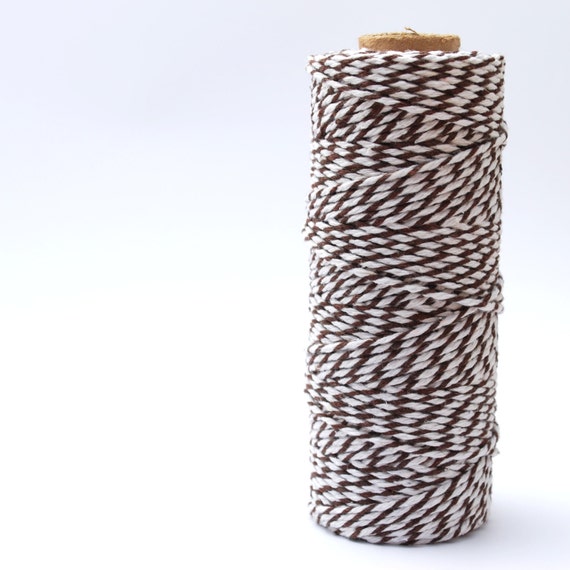 Bakers Twine 8 Ply - 10m - Chocolate Brown and White Il_570xn