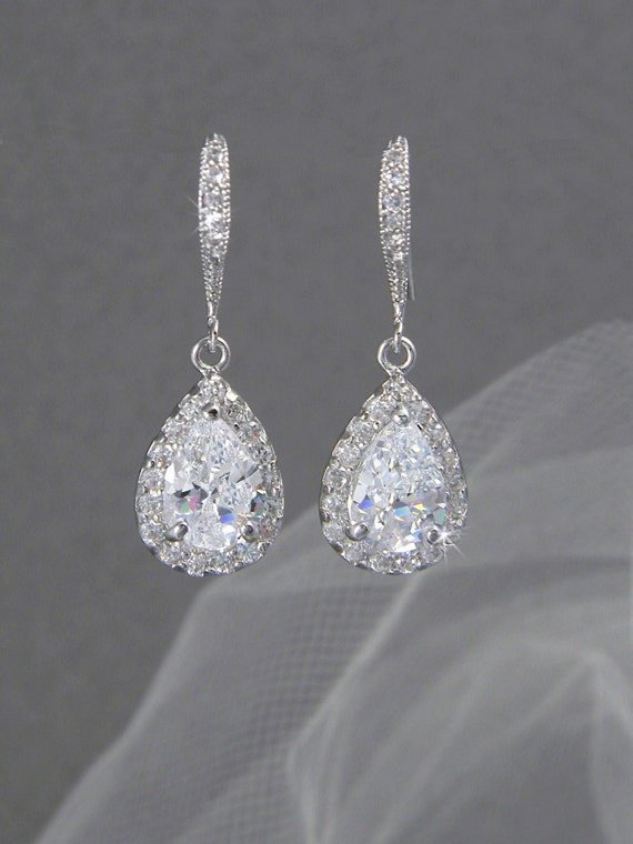 Crystal Bridal earrings Wedding jewelry Swarovski Crystal  