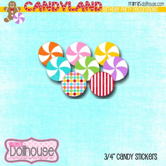 Candyland Candy Stickers- Candy Land Candy Stickers-PDF Il_570xn
