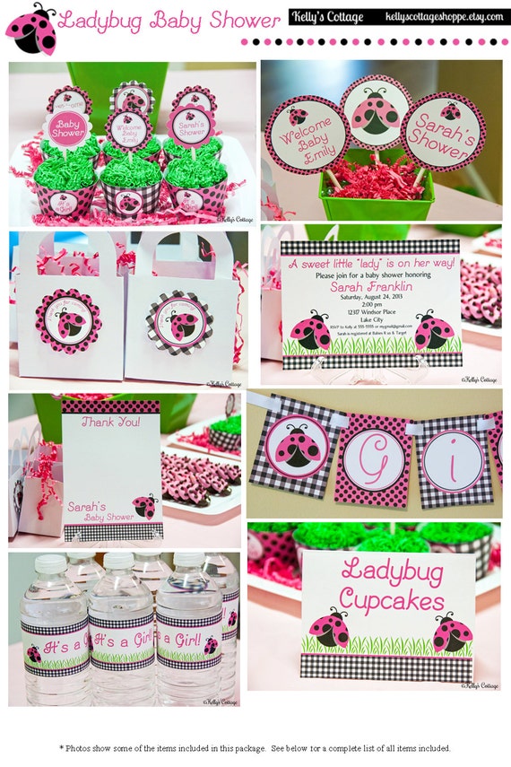 Ladybug Baby Shower Package...Custom, Printable DIY Package Il_570xn