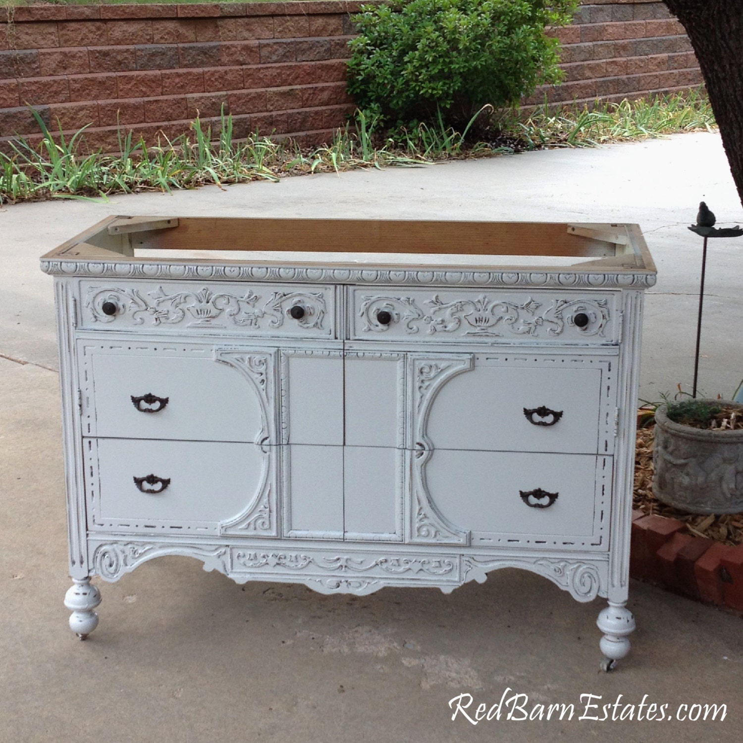 BATHROOM VANITY Custom Converted From Antique Dresser Painted