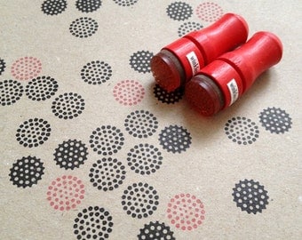 Mini Dots Rubber Stamp // Set of 2 Mini Stamps