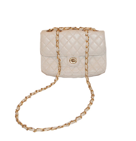 white ruched baguette bag