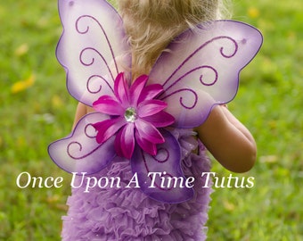 Lavender & Purple Fairy Wings -- Dress Up or Birthday Party Favor Accessory - Little Girls Butterfly Costume - Fairy Halloween Costume