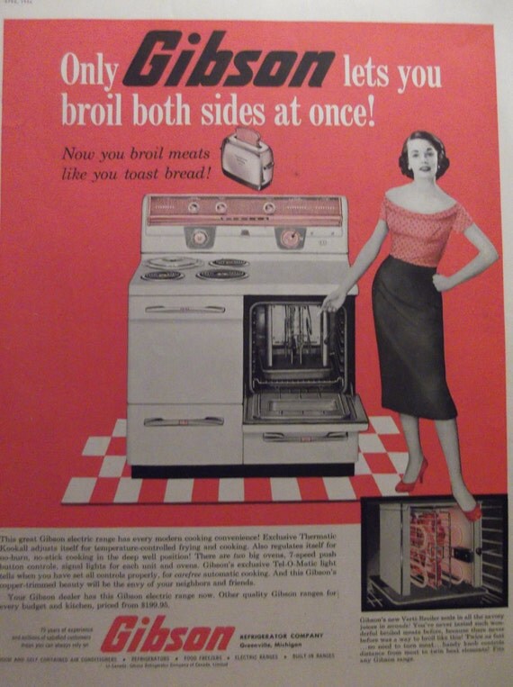 GIBSON STOVE With BROILER Original Vintage by VintageAdGallery