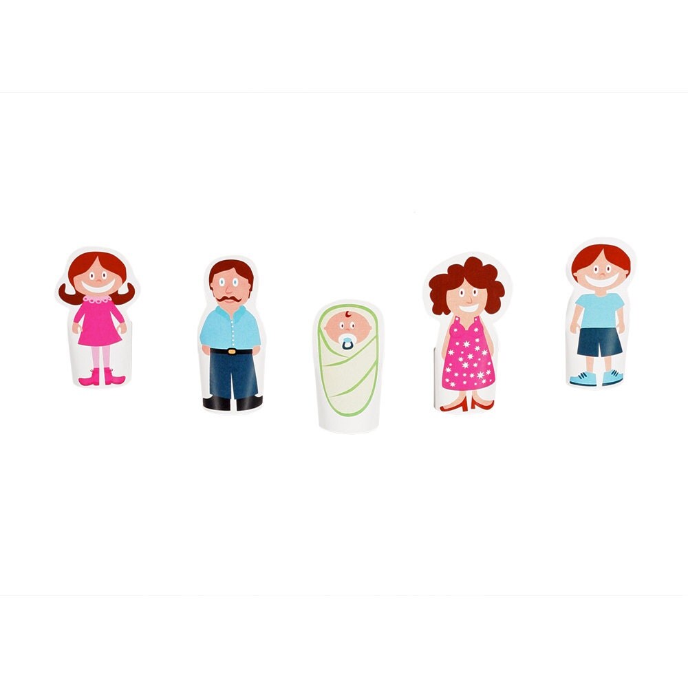 Finger Family Paper Finger Puppets PRINTABLE PDF Toy DIY