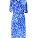 S A L E 1980s Ascot Shirt Dress / Blue White / Secretary Dress / Novelty Print / Belted / Womens Vintage Dress / Size 16