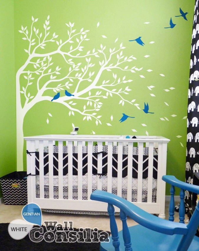White Tree Wall Decal Nursery Wall Decoration Tree Wall decals
