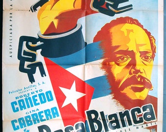 La Rosa Blanca original 1955 Mexican movie poster <b>Jose Marti</b> Cuba <b>...</b> - il_340x270.647930016_1f9c