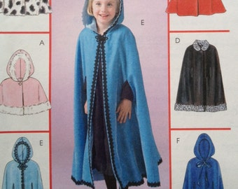 Toddler's and Girls' Capelet and Cape Pattern, McCall's 4703, Size 2 3 ...