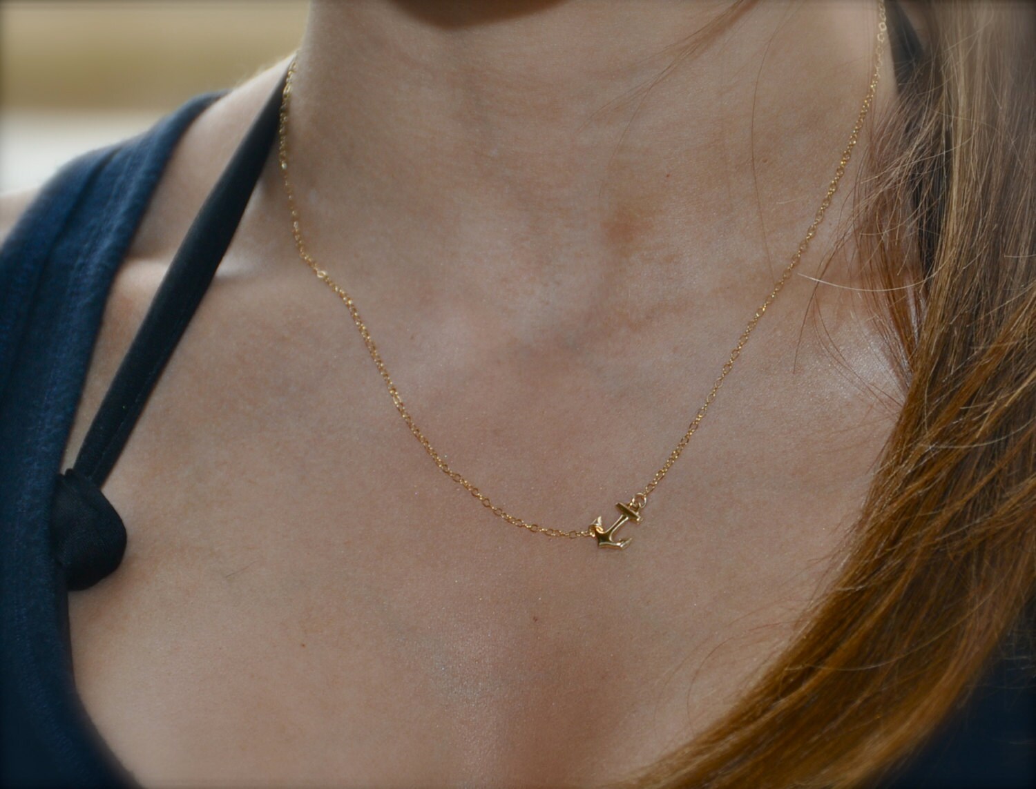 Gold Anchor Necklace/anchor by HHartsockDesigns on Etsy