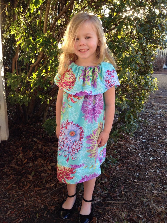 Made to order: Chrysanthemum summer cotton ruffle dress with fabric options chevrons and polka dots