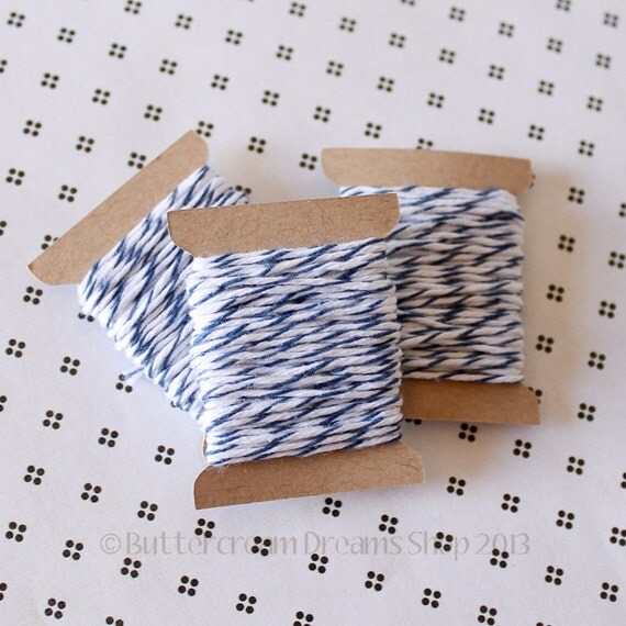 Bakers Twine - Navy Blue - 15 Yards - 4 Ply Navy Blue Cotton Bakers Twine for Scrapbooking Giftwrapping Cardmaking Il_570xn