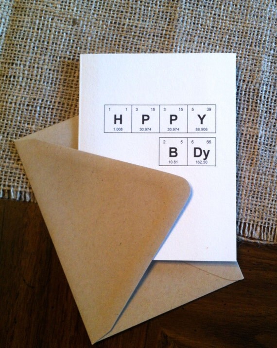 Happy Birthday Card Periodic Table of the by theBirdandtheBeard