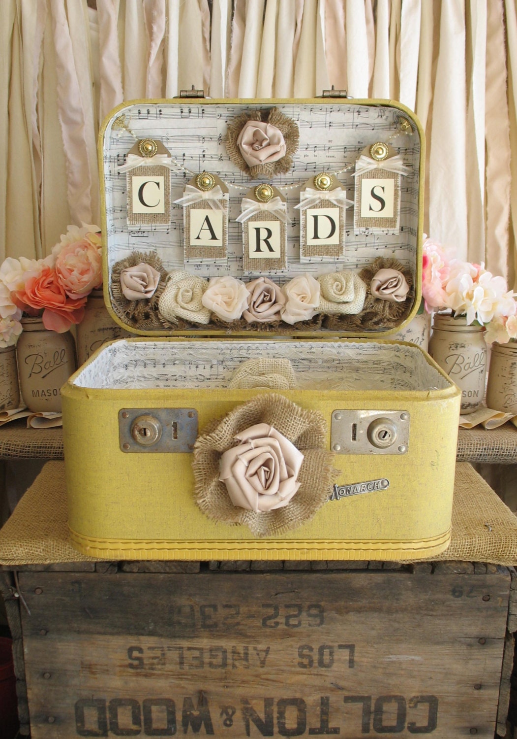 Vintage Suitcase Wedding Card Holder 10