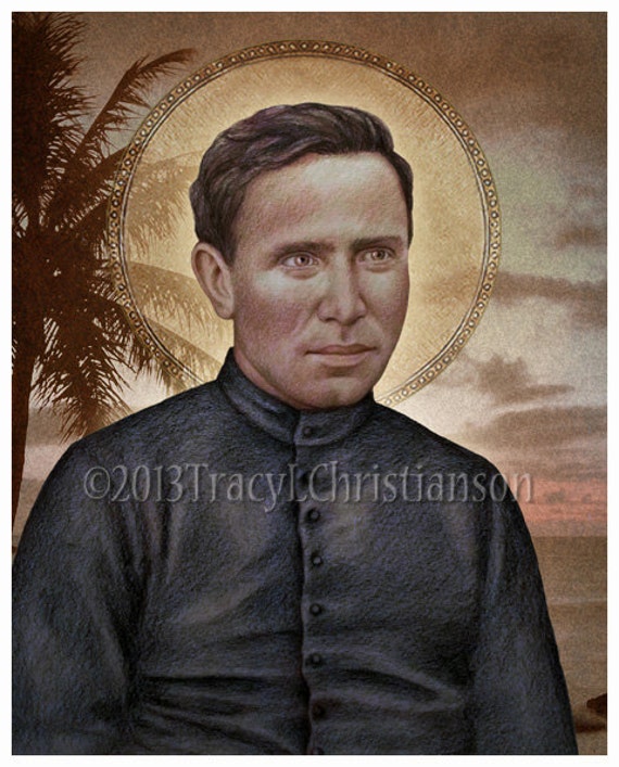 St. Damien of Molokai Art Print Catholic by PortraitsofSaints