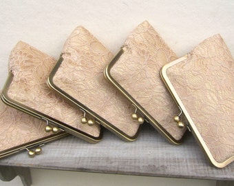 Gold clutches, gold lace clutch set, gold bridesmaid set of 5, bridesmaid gift, gold bridesmaid clutch bag, personalized gifts, gold wedding