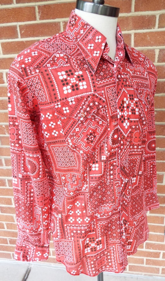 Vintage Long Sleeve Western Snap Shirt by by RetroGetgoVintage