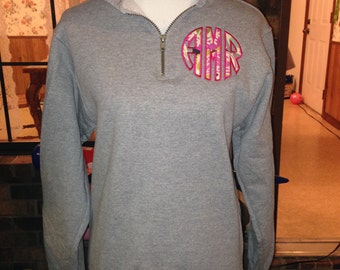 1/4 Zip Monogrammed Sweatshirt