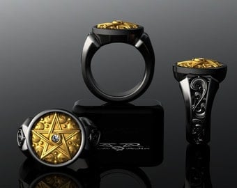 pentagram wedding rings