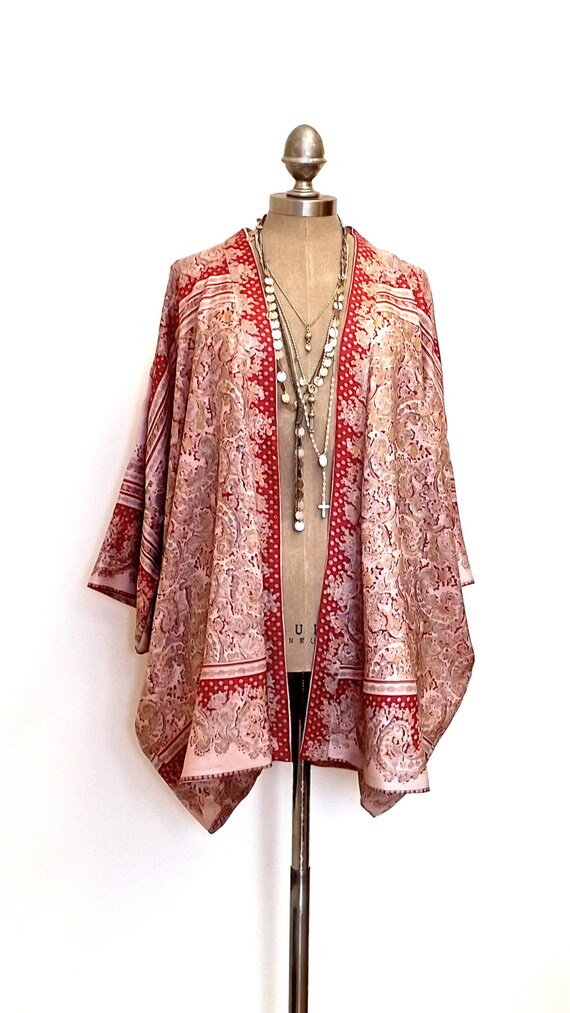 Silk Kimono jacket oversized / cocoon cover up