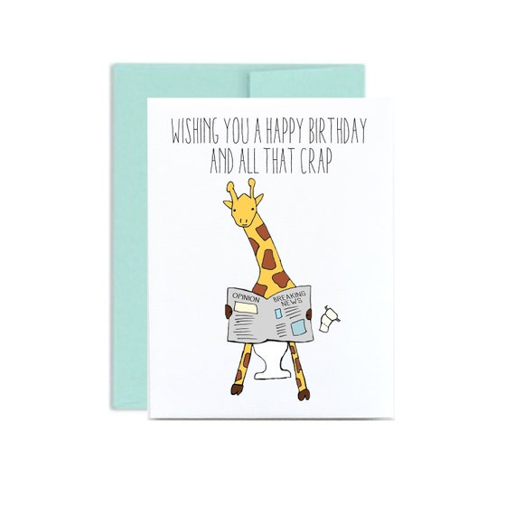 Birthday funny giraffe greeting card Wishing you a by 
