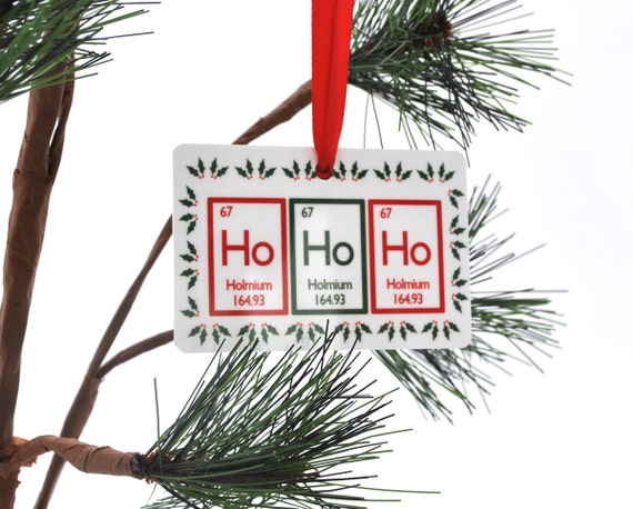 Ho Ho Ho Periodic Table Christmas Ornament Science Chemistry Geek