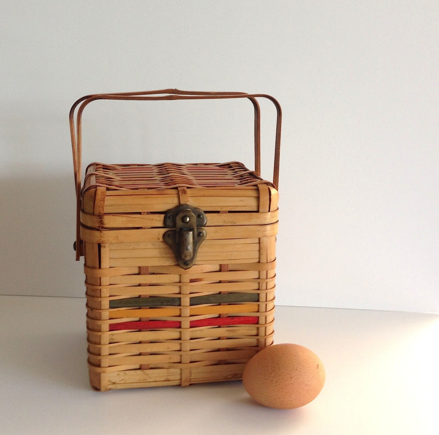 Vintage Japanese Bamboo Lunch Basket