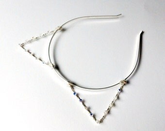 Crystal Cat Ears Headband, Silver Kitten Ears With Swarovski Elements, Kitty Cat Hair Band, Metal Wire Cat Ears, Costume Ears