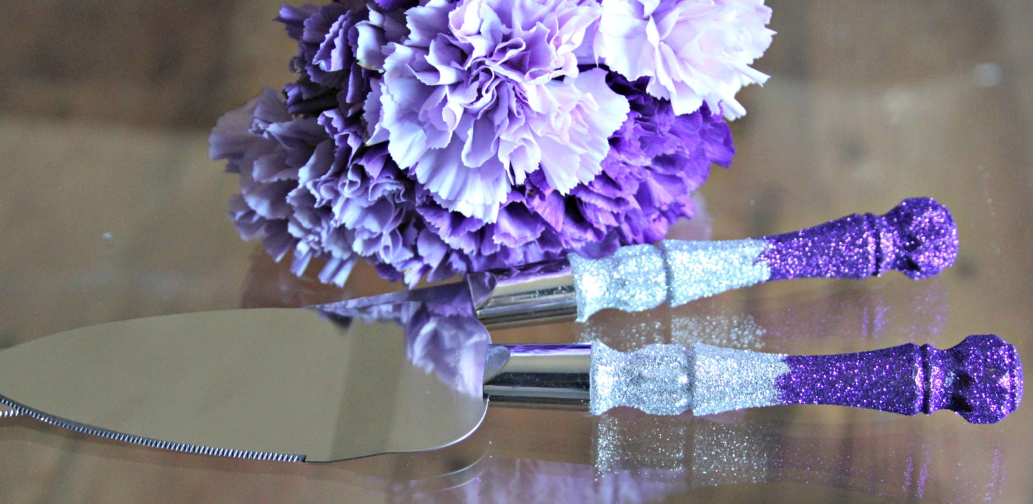 Glitter Cake & Knife Server Sparkling Serving by ExclusivelyUrs