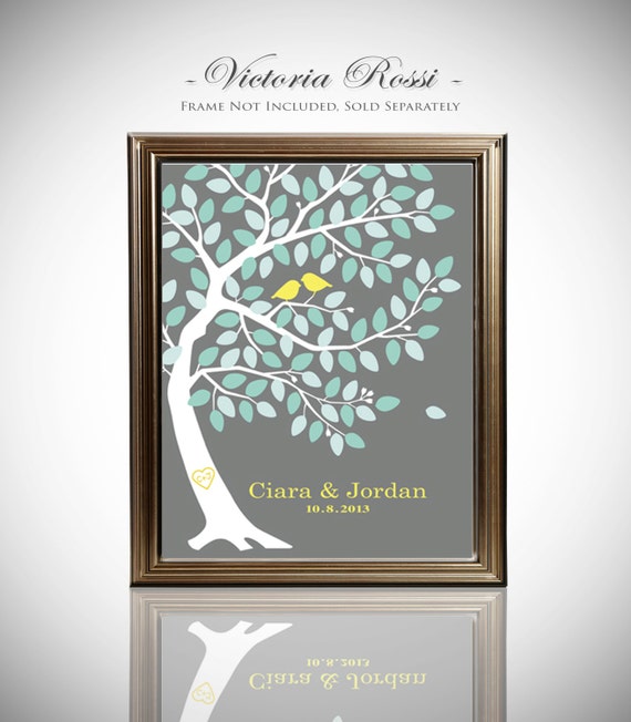 Custom Wedding Guest Book // Fingerprint Guest Book Tree // Thumb Print Guest Book // Canvas or Matte Print 100-150 Guests // 16x20 Inches by WeddingTreePrints