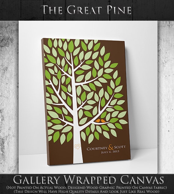 Wedding Tree Guest Book- Wedding Tree Guestbook - Custom Bridal Gift - FREE Shipping - 55-150 Guests - 16x20 Inches by WeddingTreePrints