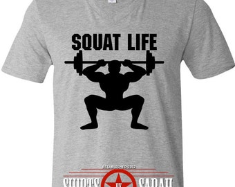 Funny Squat Life Workout Tank - Custom Gym Shirts Men's Lifting Apparel ...