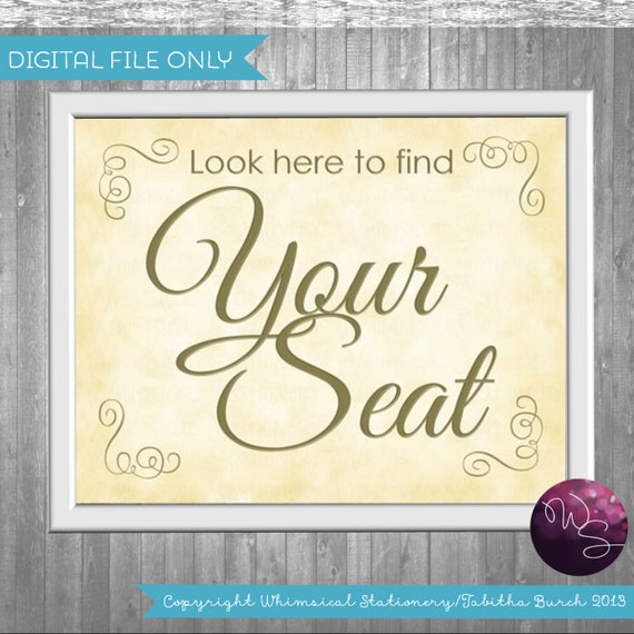 Items similar to Wedding Place Card Table Sign (Printable File Only