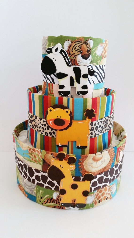 Jungle Animal Diaper Cake Safari Diaper Cake Baby Shower