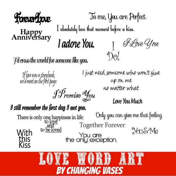 to Valentines Day Quotes Fonts Love Word Art Collection 20 Words ...