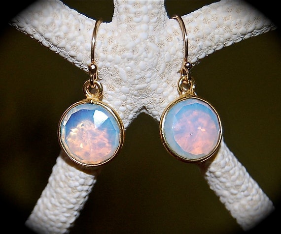 Small Round Opalite Stone Earrings