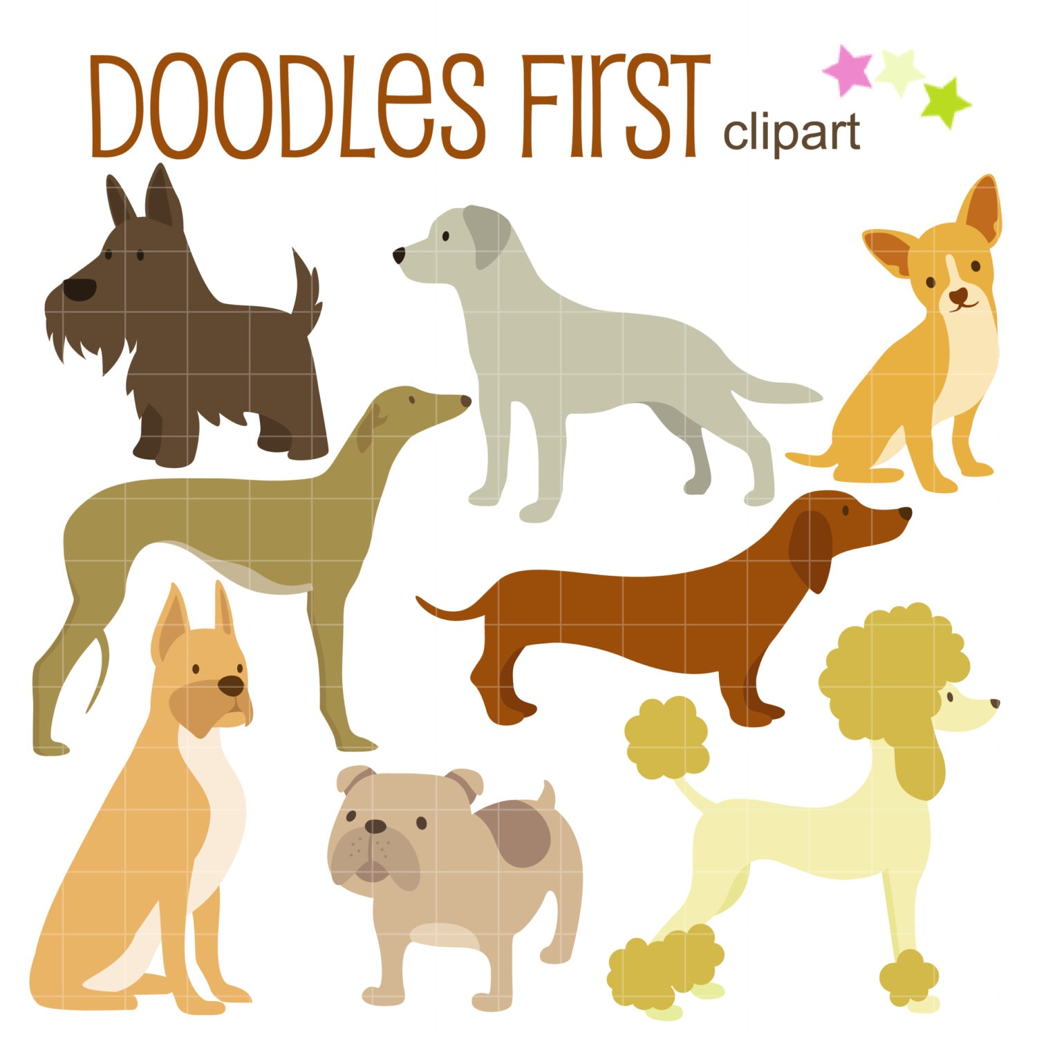Download Lovable Dog Breeds Digital Clip Art for Scrapbooking Card