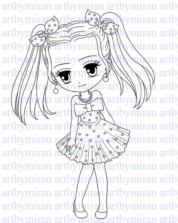 Digital Stamp-Cutie Pie Hailey, Digi Stamp, Coloring page, Printable Line art for Card and Craft Supply